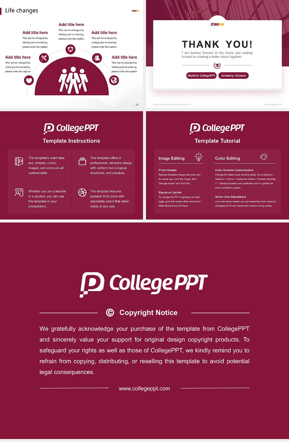 California State University-Dominguez Hills National Scholarship Defense PPT Template4:3 ratio PPT effect preview image4