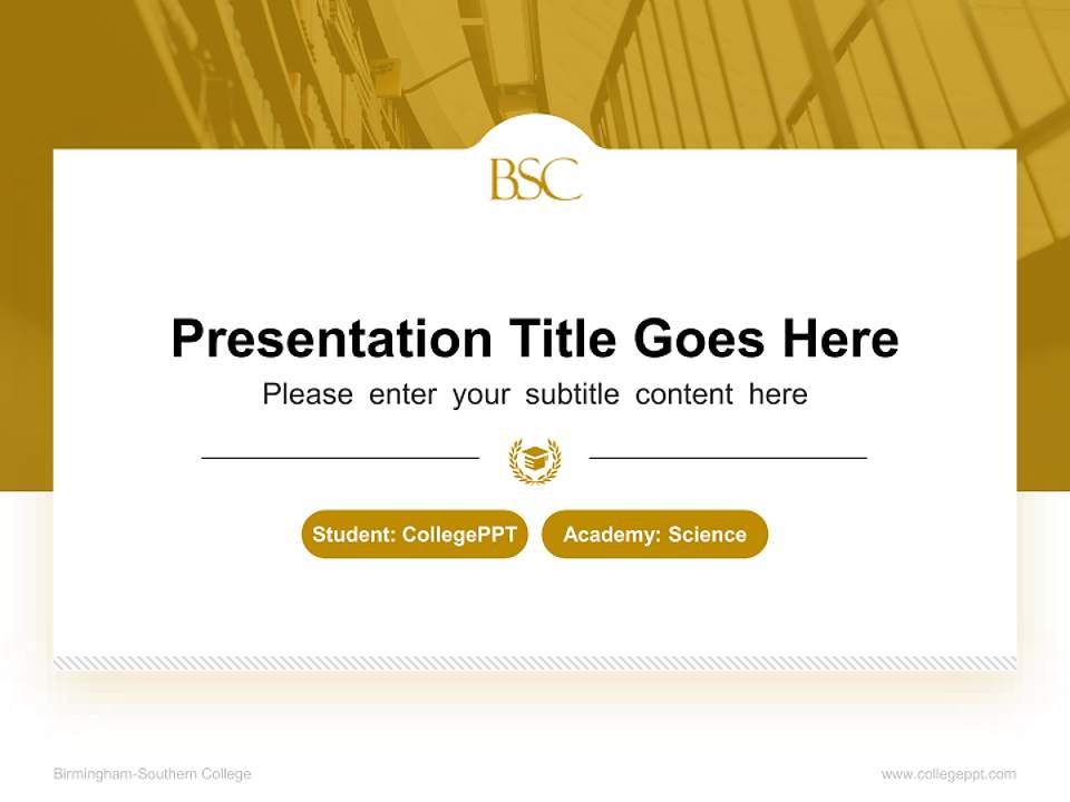 Birmingham-Southern College National Scholarship Defense PPT Template4:3 ratio PPT effect preview image4