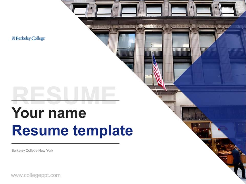 Berkeley College-New York Resume PPT Template4:3 ratio PPT effect preview image5