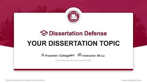 Calvin Theological Seminary Graduation Thesis Defense PPT Template