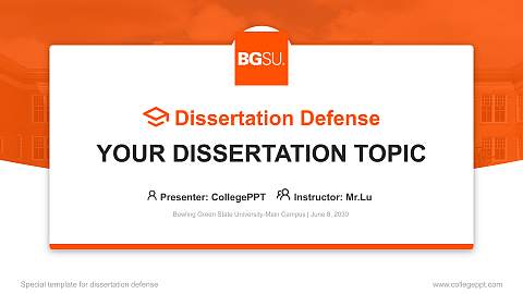 Bowling Green State University-Main Campus Graduation Thesis Defense PPT Template