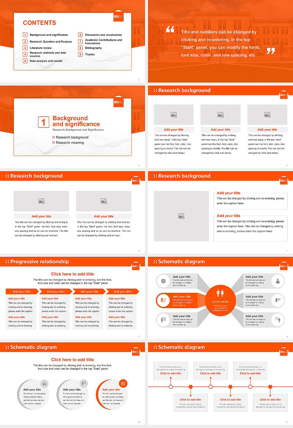 Bowling Green State University-Main Campus Graduation Thesis Defense PPT Template16:9 ratio PPT effect preview image2