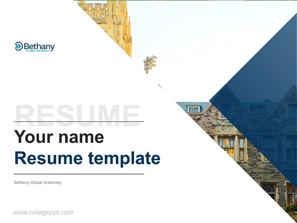 Bethany Global University Resume PPT Template4:3 ratio PPT effect preview image5