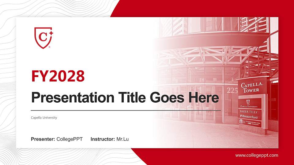 Capella University Academic Presentation/Research Findings Report PPT Template16:9 ratio PPT effect preview image
