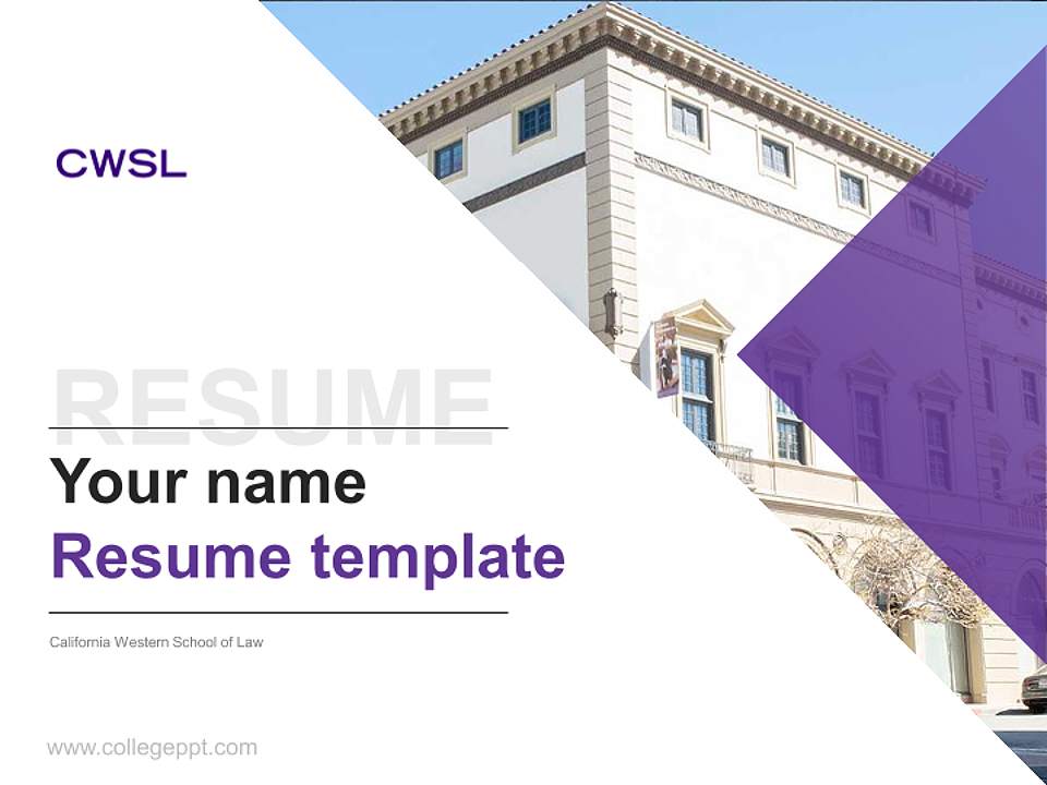 California Western School of Law Resume PPT Template4:3 ratio PPT effect preview image5