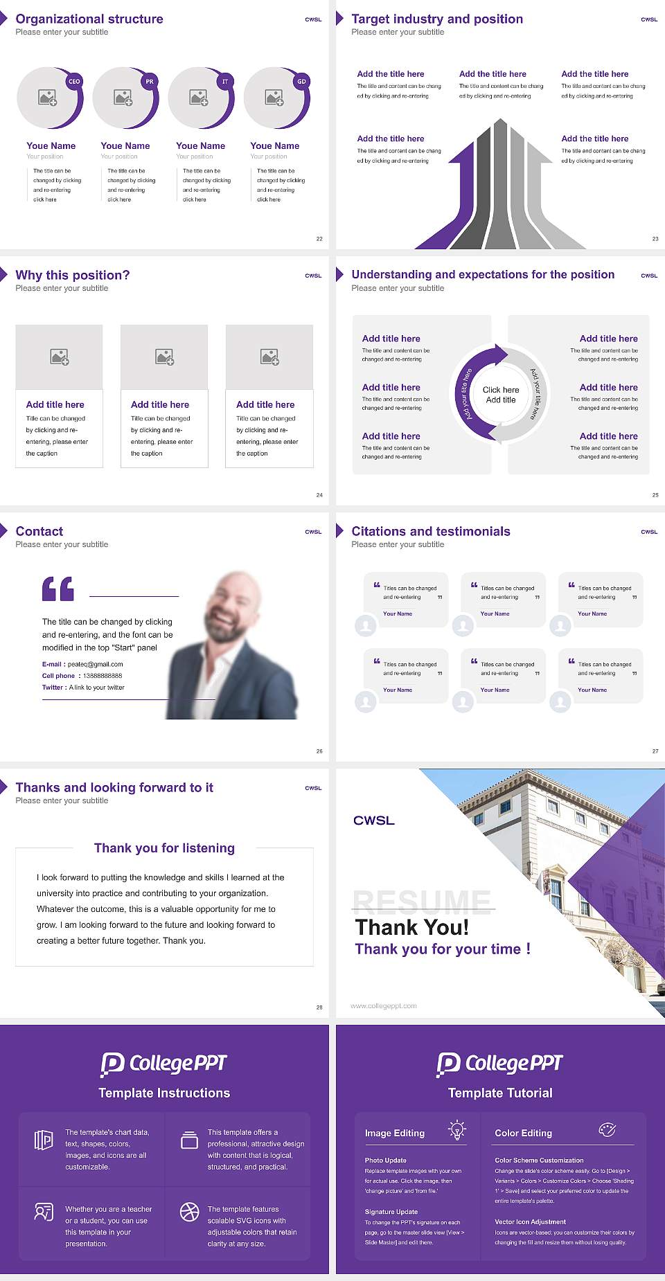 California Western School of Law Resume PPT Template4:3 ratio PPT effect preview image4