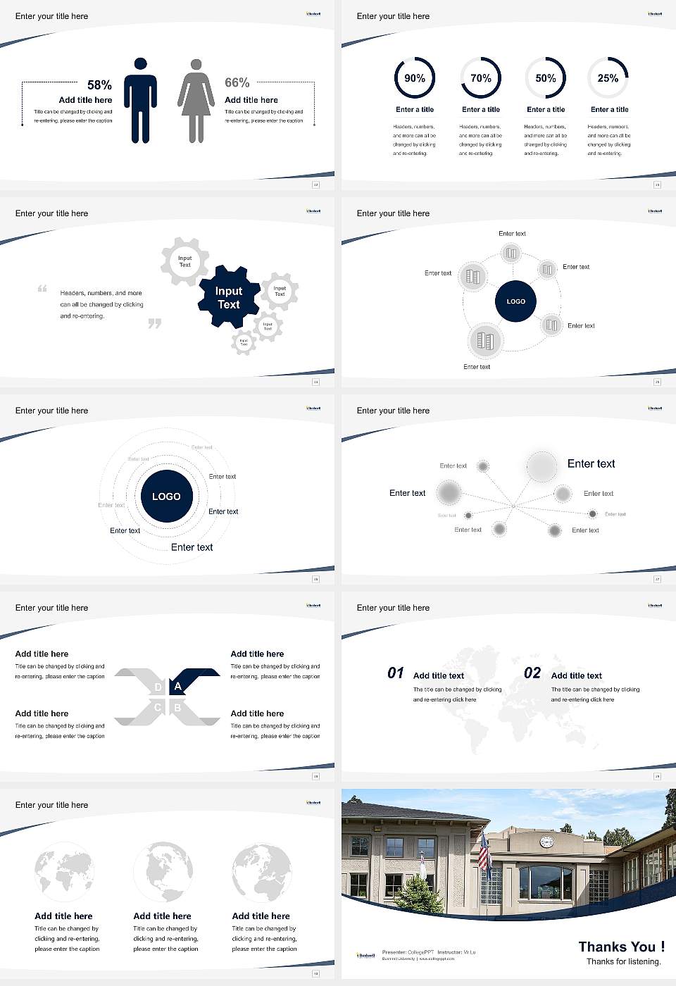 Bushnell University Course/Courseware Creation PPT Template16:9 ratio PPT effect preview image4