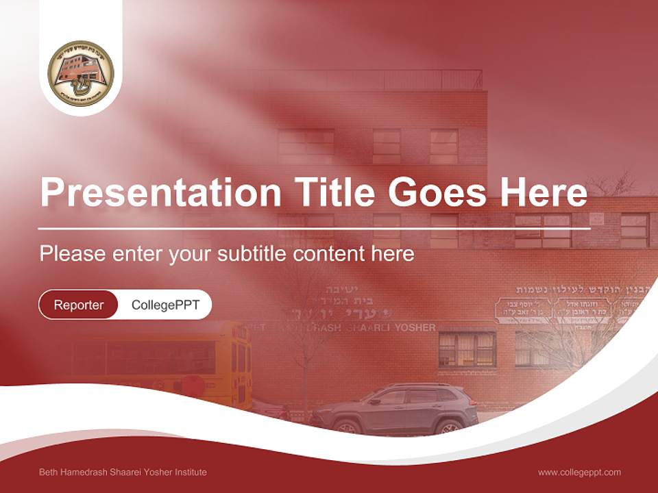 Beth Hamedrash Shaarei Yosher Institute Lecture Sharing and Networking Event PPT Template4:3 ratio PPT effect preview image4