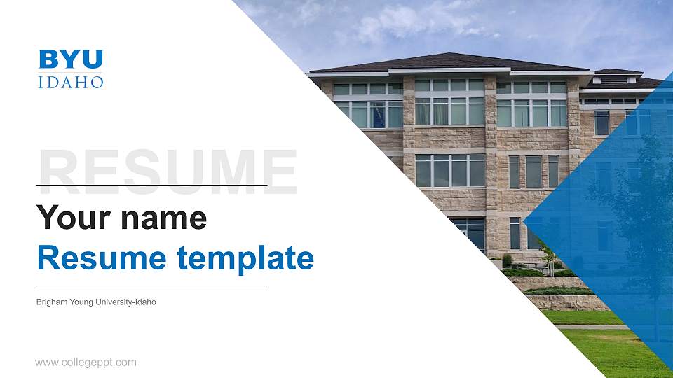 Brigham Young University-Idaho Resume PPT Template16:9 ratio PPT effect preview image