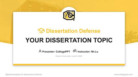 Cameron University Graduation Thesis Defense PPT Template