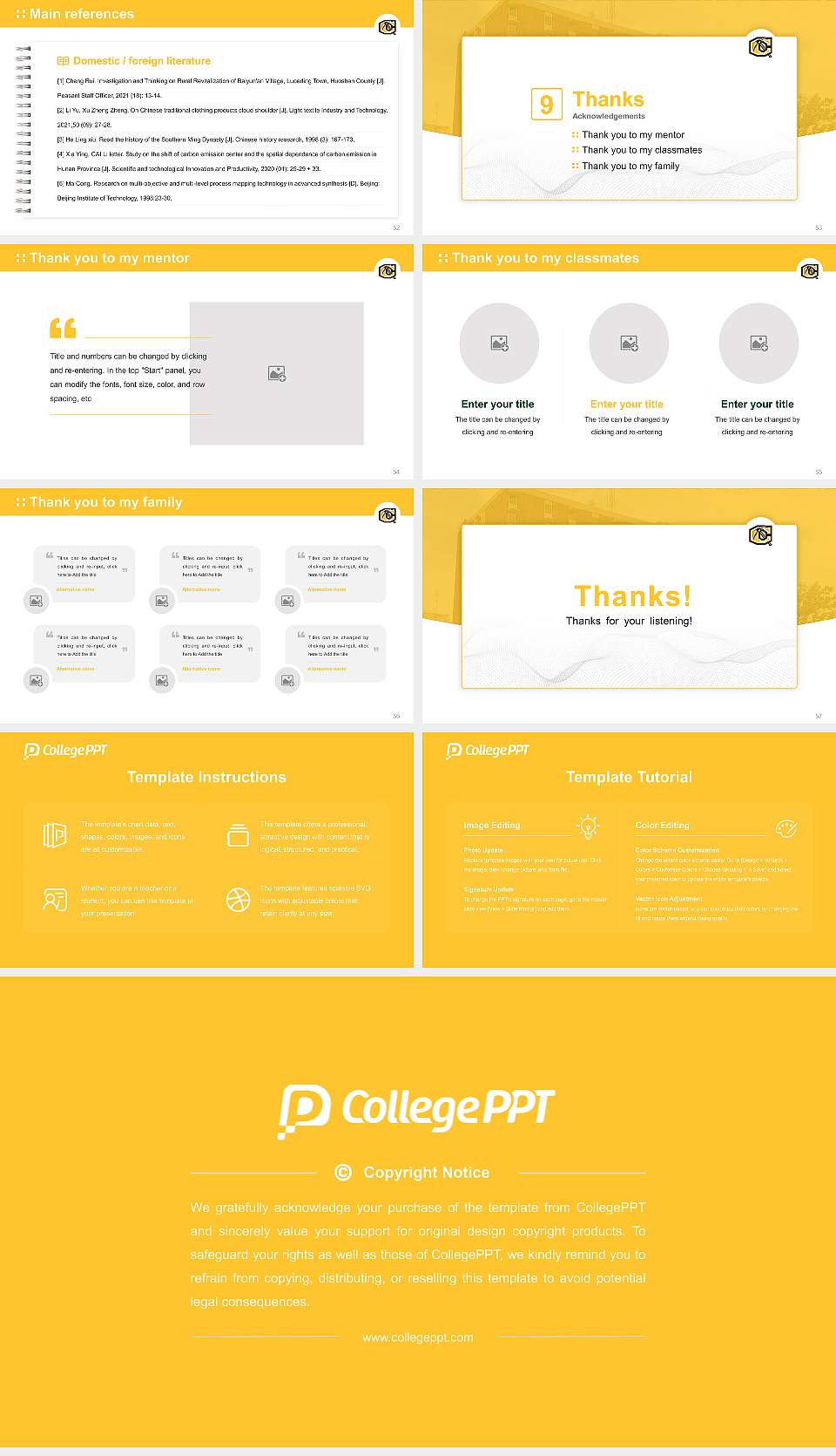Cameron University Graduation Thesis Defense PPT Template16:9 ratio PPT effect preview image7