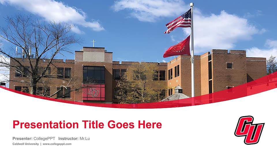 Caldwell University Course/Courseware Creation PPT Template16:9 ratio PPT effect preview image