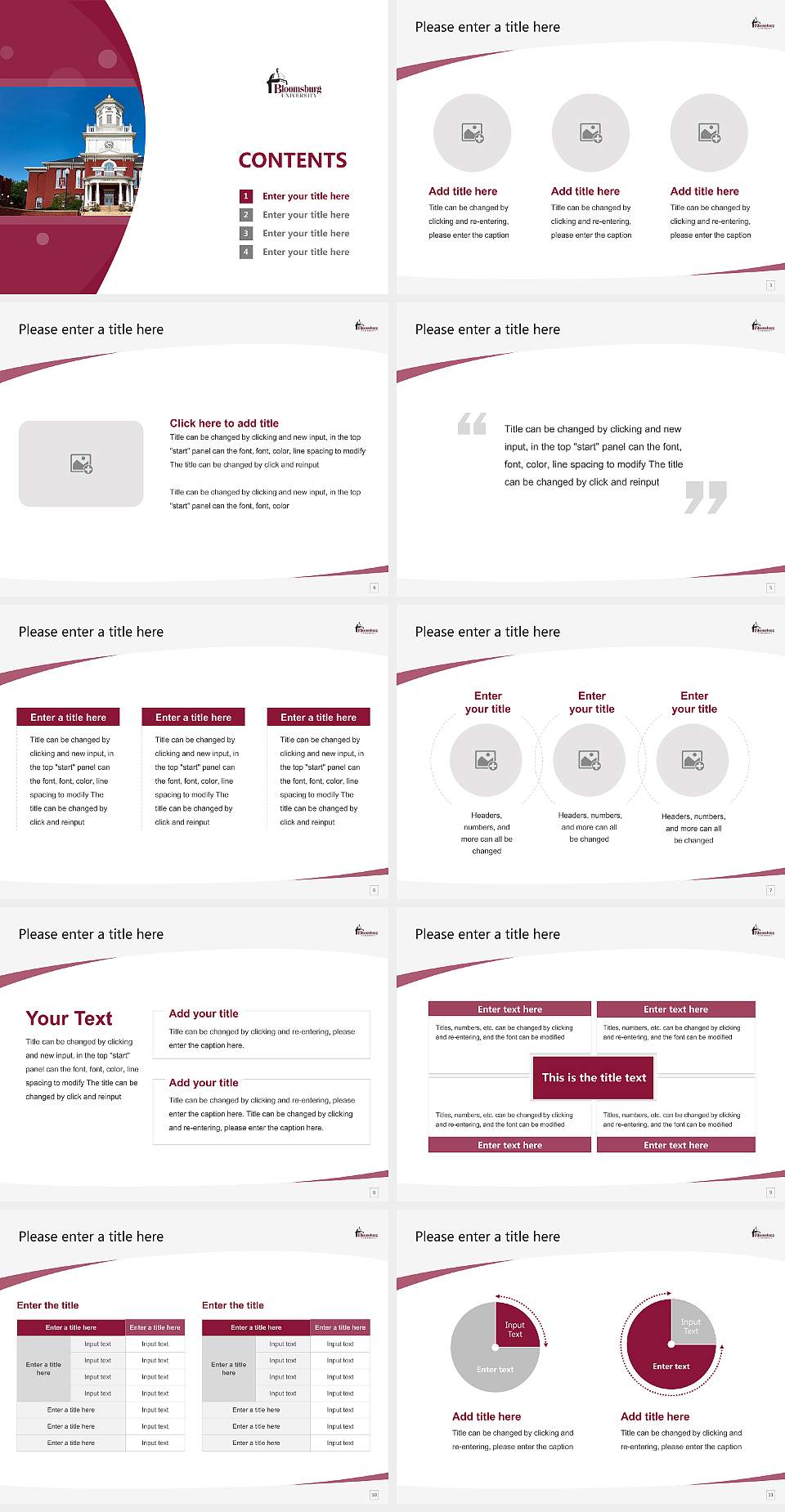 Bloomsburg University of Pennsylvania Course/Courseware Creation PPT Template4:3 ratio PPT effect preview image2