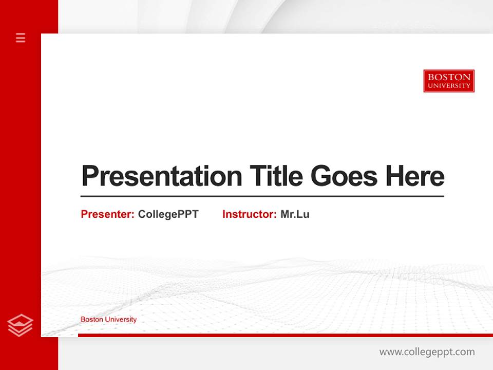 Boston University Thesis Proposal/Graduation Defense PPT Template4:3 ratio PPT effect preview image5