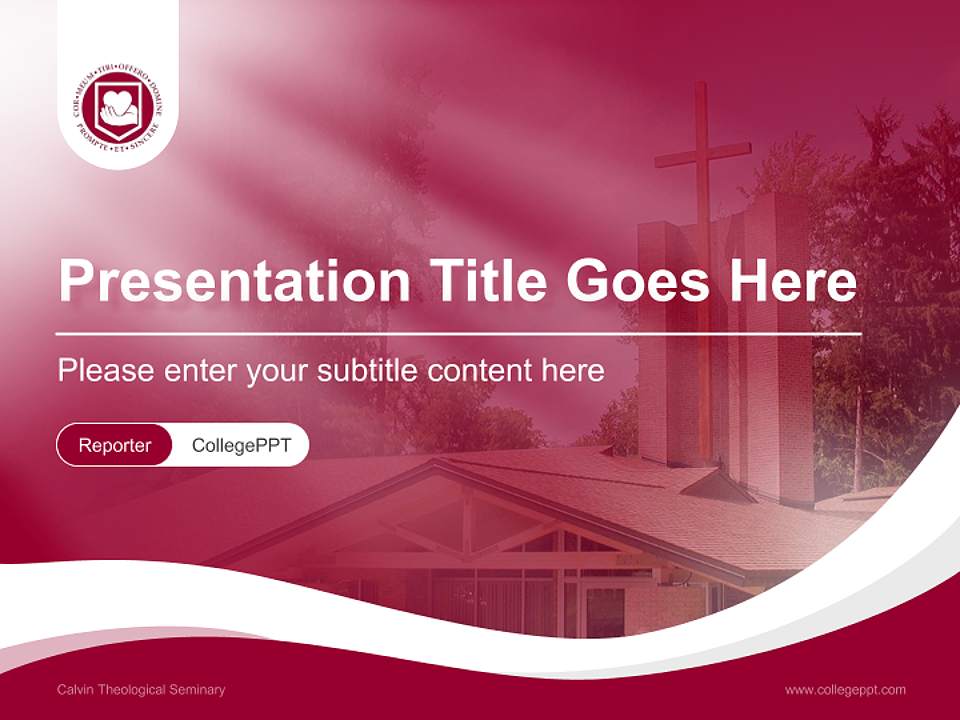 Calvin Theological Seminary Lecture Sharing and Networking Event PPT Template4:3 ratio PPT effect preview image4