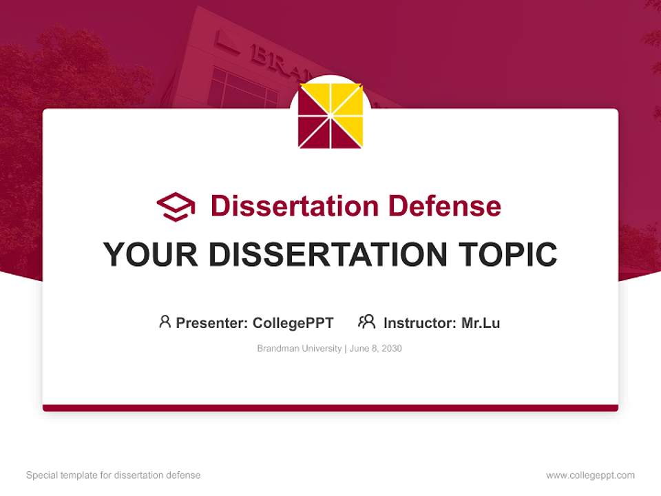 Brandman University Graduation Thesis Defense PPT Template4:3 ratio PPT effect preview image7