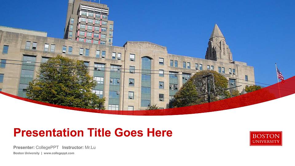 Boston University Course/Courseware Creation PPT Template16:9 ratio PPT effect preview image