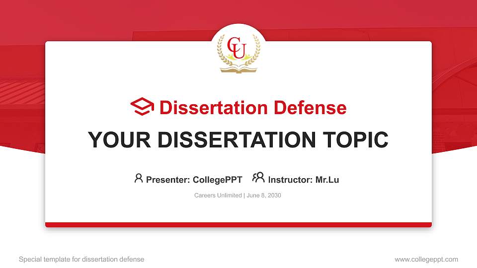 Careers Unlimited Graduation Thesis Defense PPT Template16:9 ratio PPT effect preview image