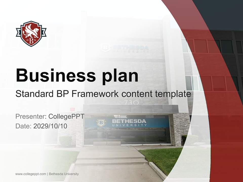 Bethesda University Competition/Entrepreneurship Contest PPT Template4:3 ratio PPT effect preview image9