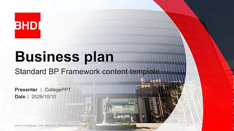 Beverly Hills Design Institute Competition/Entrepreneurship Contest PPT Template