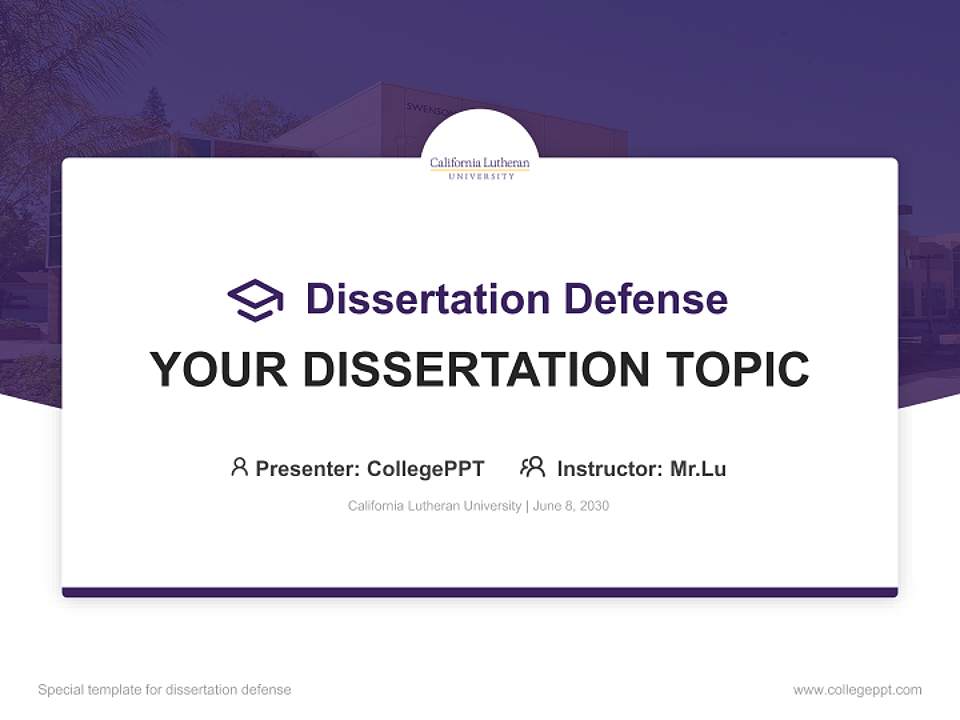 California Lutheran University Graduation Thesis Defense PPT Template4:3 ratio PPT effect preview image7