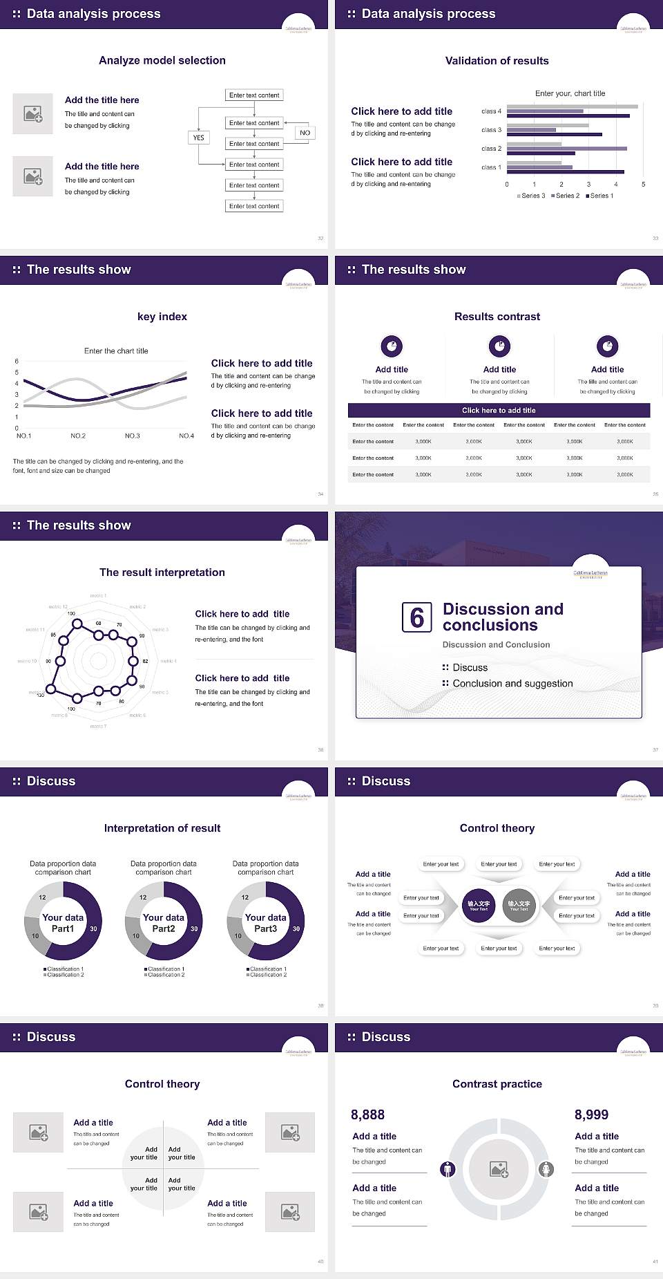 California Lutheran University Graduation Thesis Defense PPT Template4:3 ratio PPT effect preview image5