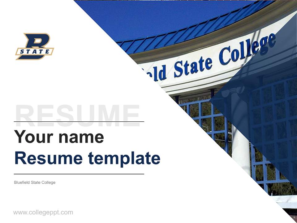 Bluefield State College Resume PPT Template4:3 ratio PPT effect preview image5