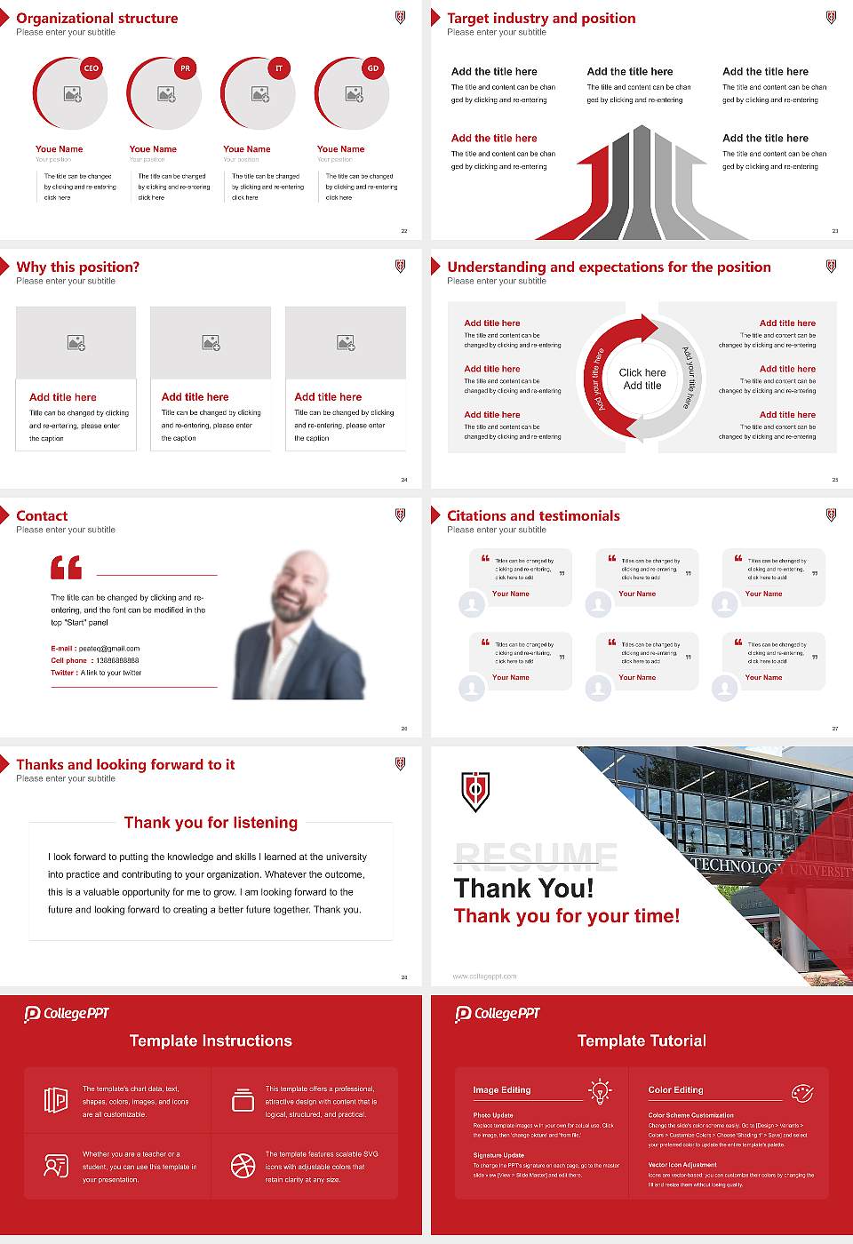 Capitol Technology University Resume PPT Template16:9 ratio PPT effect preview image4