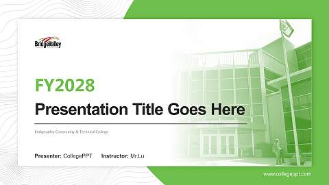 Bridgevalley Community & Technical College Academic Presentation/Research Findings Report PPT Template