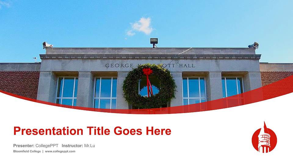 Bloomfield College Course/Courseware Creation PPT Template16:9 ratio PPT effect preview image