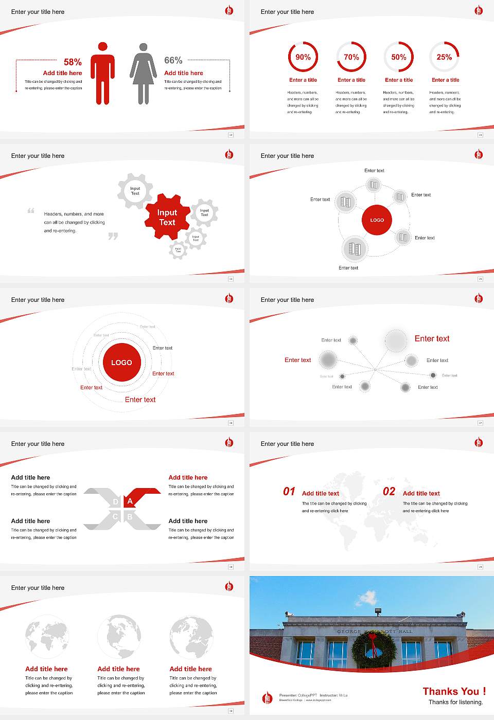 Bloomfield College Course/Courseware Creation PPT Template16:9 ratio PPT effect preview image4