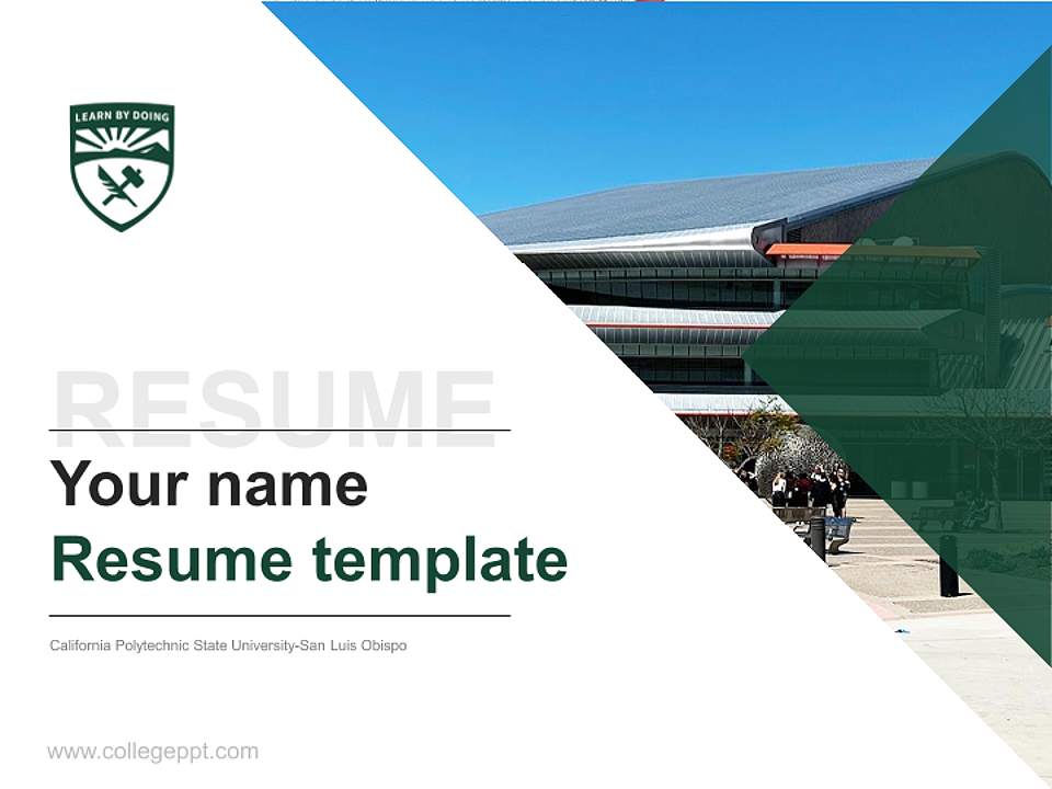 California Polytechnic State University-San Luis Obispo Resume PPT Template4:3 ratio PPT effect preview image5