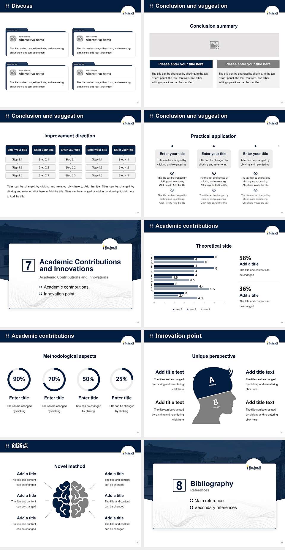 Bushnell University Graduation Thesis Defense PPT Template4:3 ratio PPT effect preview image6