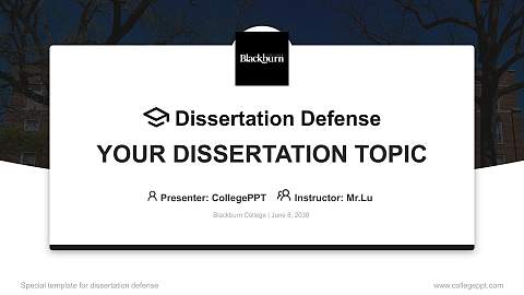 Blackburn College Graduation Thesis Defense PPT Template