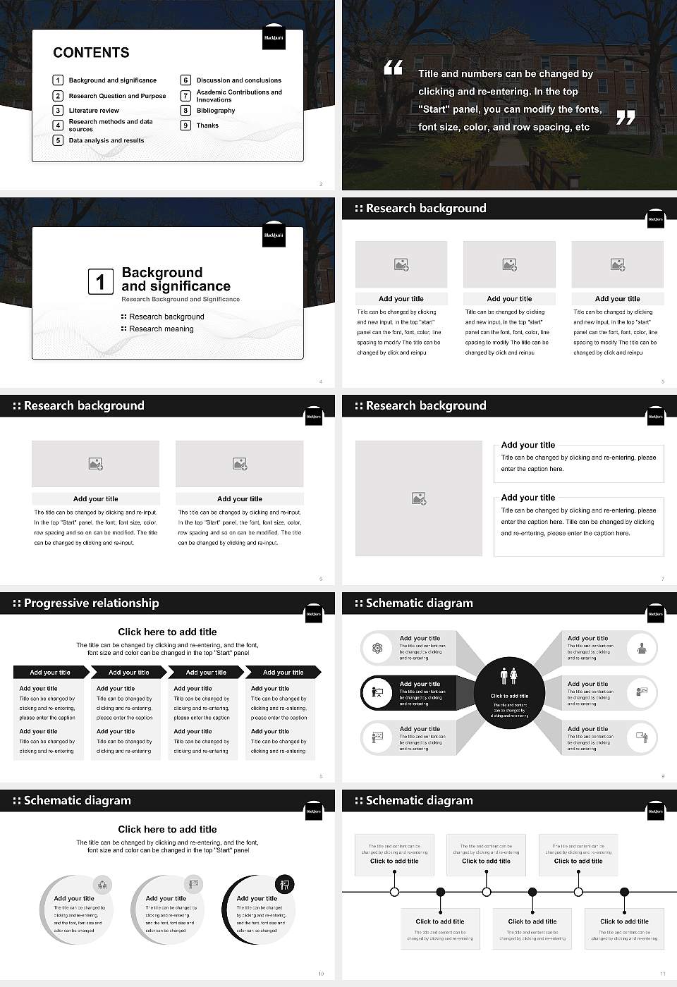 Blackburn College Graduation Thesis Defense PPT Template16:9 ratio PPT effect preview image2