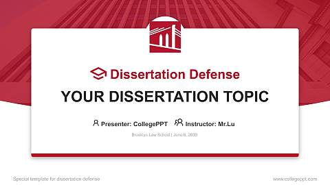 Brooklyn Law School Graduation Thesis Defense PPT Template