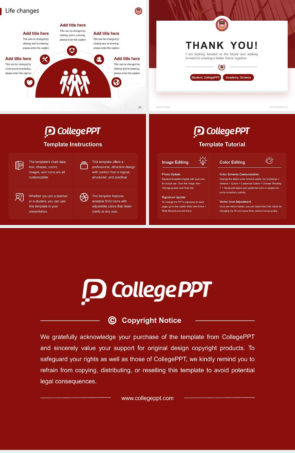 Boston College National Scholarship Defense PPT Template4:3 ratio PPT effect preview image4