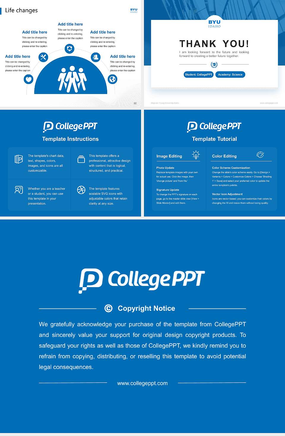 Brigham Young University-Idaho National Scholarship Defense PPT Template4:3 ratio PPT effect preview image4