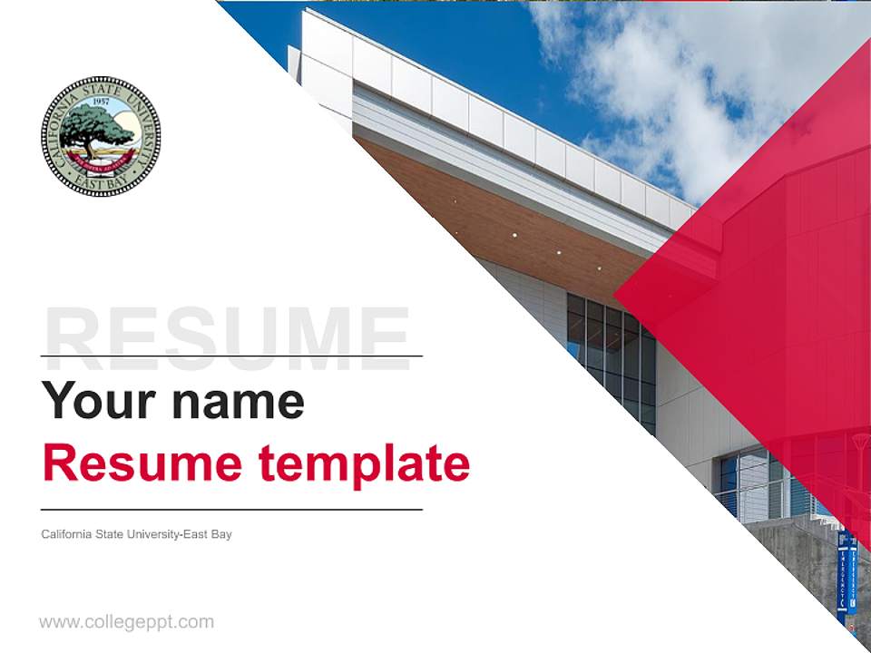 California State University-East Bay Resume PPT Template4:3 ratio PPT effect preview image5