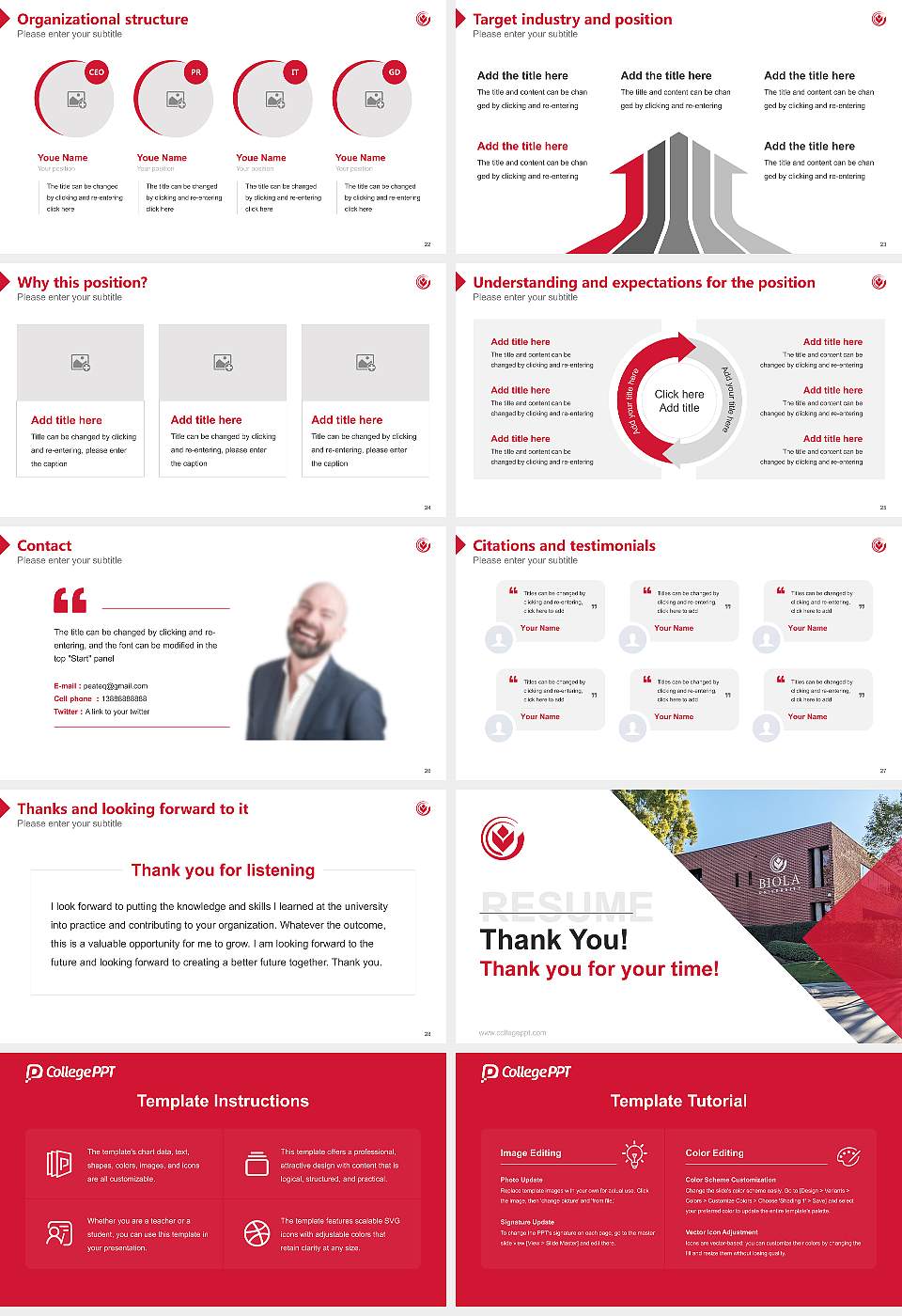 Biola University Resume PPT Template16:9 ratio PPT effect preview image4