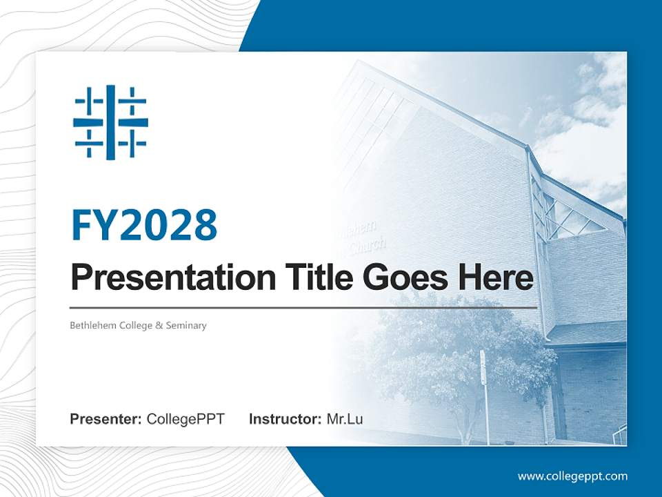 Bethlehem College & Seminary Academic Presentation/Research Findings Report PPT Template4:3 ratio PPT effect preview image5