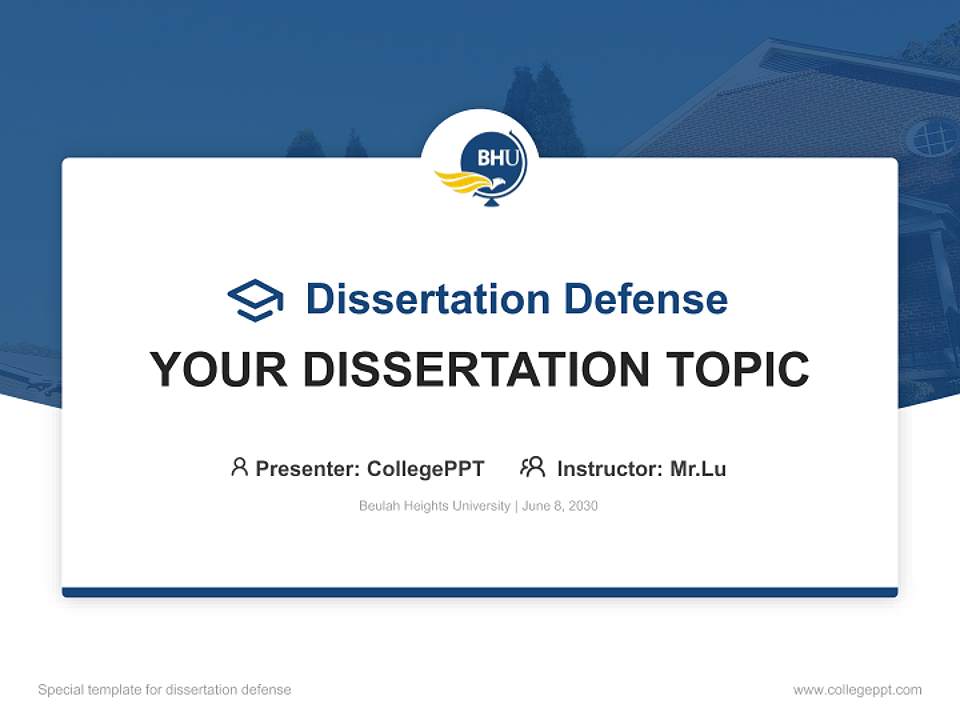 Beulah Heights University Graduation Thesis Defense PPT Template4:3 ratio PPT effect preview image7