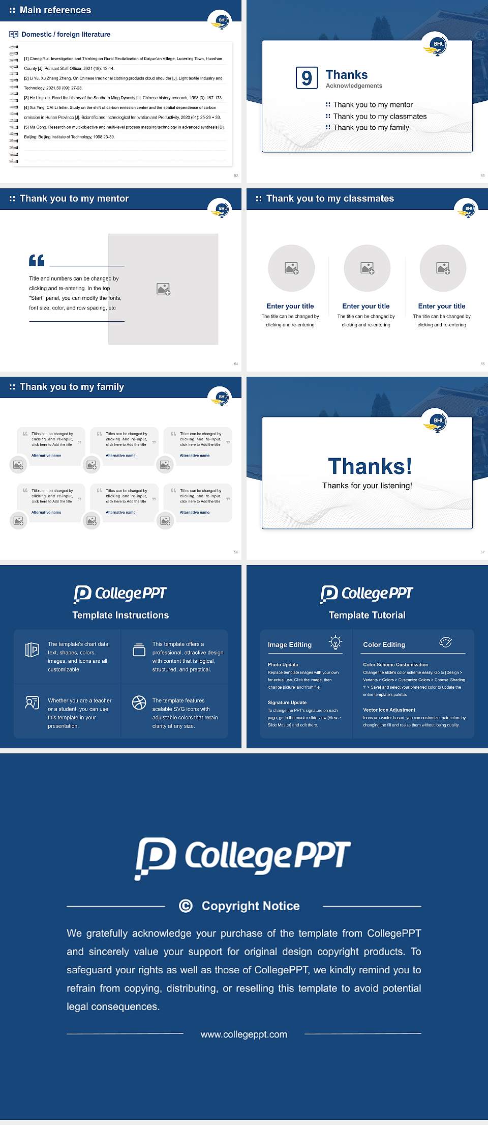 Beulah Heights University Graduation Thesis Defense PPT Template4:3 ratio PPT effect preview image7