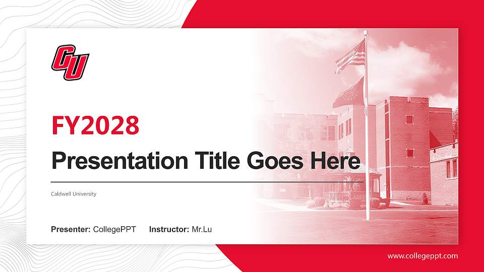 Caldwell University Academic Presentation/Research Findings Report PPT Template16:9 ratio PPT effect preview image