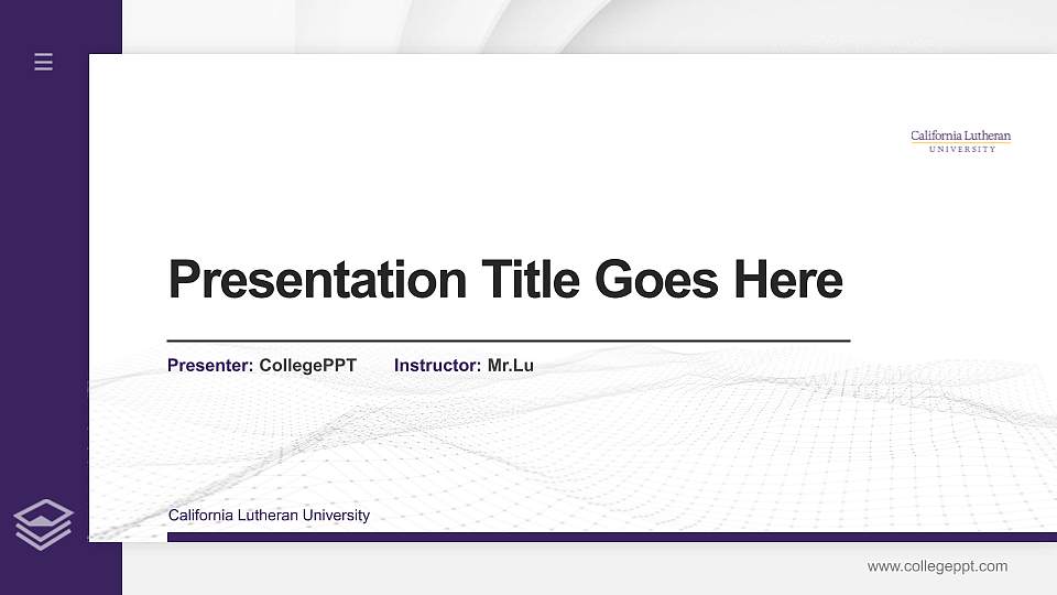 California Lutheran University Thesis Proposal/Graduation Defense PPT Template16:9 ratio PPT effect preview image