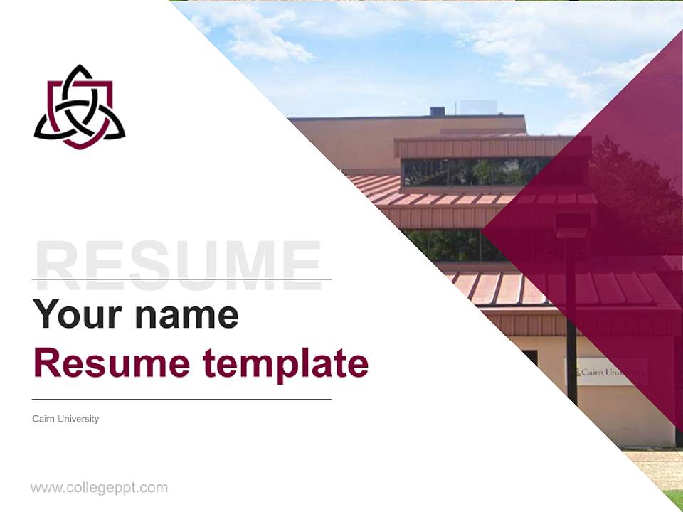 Cairn University Resume PPT Template4:3 ratio PPT effect preview image5