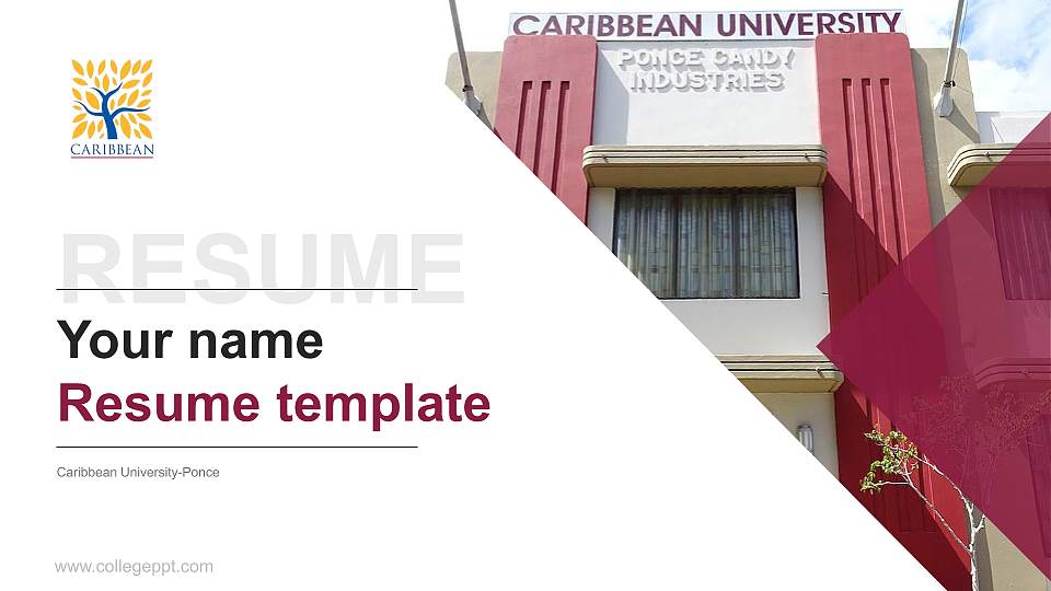 Caribbean University-Ponce Resume PPT Template16:9 ratio PPT effect preview image