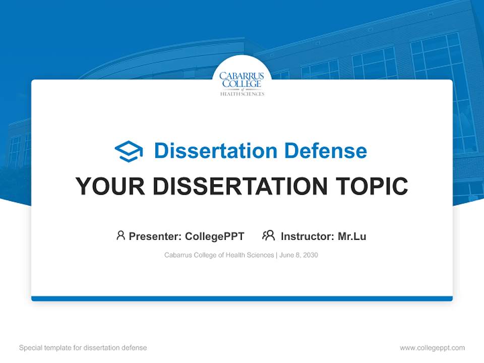Cabarrus College of Health Sciences Graduation Thesis Defense PPT Template4:3 ratio PPT effect preview image7