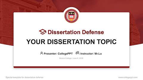Boston College Graduation Thesis Defense PPT Template