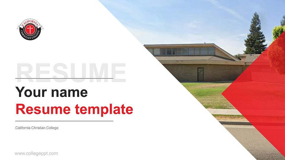 California Christian College Resume PPT Template16:9 ratio PPT effect preview image
